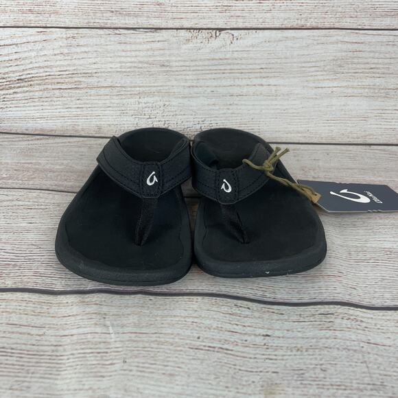 Olukai Ohana Womens Size 7 Flip Flop Sandals Black - Picture 4 of 11